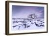 Twistleton Scar End in Snow, Ingleton, Yorkshire Dales, Yorkshire, England, United Kingdom, Europe-Bill Ward-Framed Photographic Print