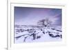 Twistleton Scar End in Snow, Ingleton, Yorkshire Dales, Yorkshire, England, United Kingdom, Europe-Bill Ward-Framed Photographic Print