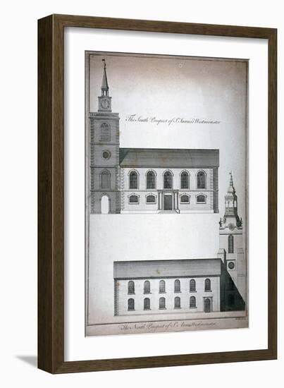 Two 17th Century London Churches, C1750-Benjamin Cole-Framed Giclee Print