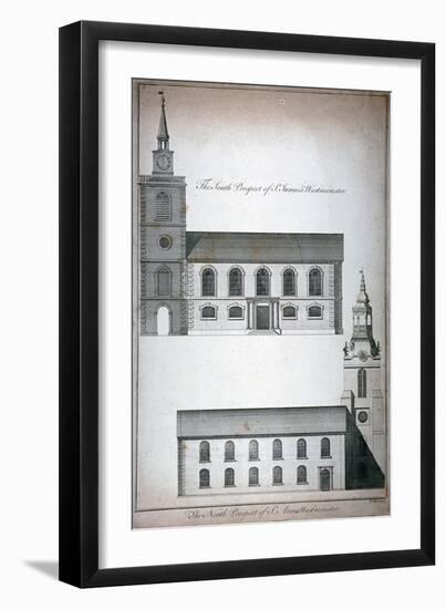 Two 17th Century London Churches, C1750-Benjamin Cole-Framed Giclee Print