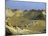 Two 4X4S Descend from the Escarpment on the Approach to Dakhla Oasis in the Western Desert, Egypt-Julian Love-Mounted Photographic Print