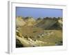 Two 4X4S Descend from the Escarpment on the Approach to Dakhla Oasis in the Western Desert, Egypt-Julian Love-Framed Photographic Print