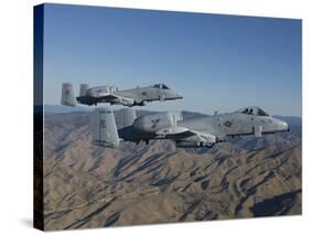 Two A-10 Thunderbolt's Fly Over Central Idaho-Stocktrek Images-Stretched Canvas