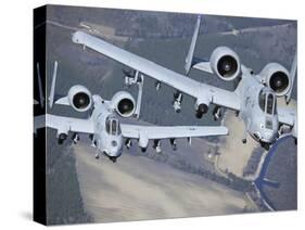 Two A-10C Thunderbolt II Aircraft Fly in Formation-Stocktrek Images-Stretched Canvas