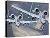 Two A-10C Thunderbolt II Aircraft Fly in Formation-Stocktrek Images-Stretched Canvas