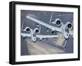 Two A-10C Thunderbolt II Aircraft Fly in Formation-Stocktrek Images-Framed Photographic Print