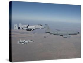 Two A-10C Thunderbolt's Prepare To Refuel from a KC-135 Stratotanker-Stocktrek Images-Stretched Canvas