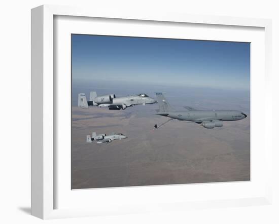 Two A-10C Thunderbolt's Prepare To Refuel from a KC-135 Stratotanker-Stocktrek Images-Framed Photographic Print