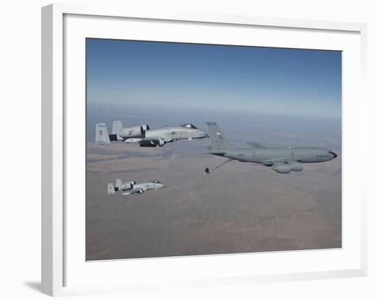 Two A-10C Thunderbolt's Prepare To Refuel from a KC-135 Stratotanker-Stocktrek Images-Framed Photographic Print