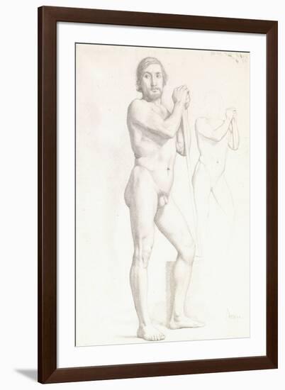 Two Academic Studies of a Man, C.1856-Edgar Degas-Framed Giclee Print