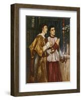 Two Acolytes Censing: Pentecost (Bodycolour on Paper Mounted on Canvas)-Simeon Solomon-Framed Giclee Print