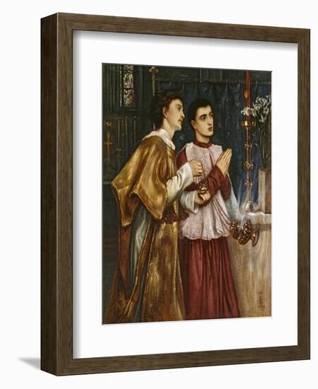 Two Acolytes Censing: Pentecost (Bodycolour on Paper Mounted on Canvas)-Simeon Solomon-Framed Giclee Print