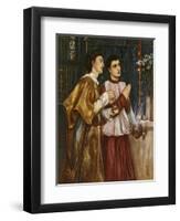 Two Acolytes Censing: Pentecost (Bodycolour on Paper Mounted on Canvas)-Simeon Solomon-Framed Giclee Print