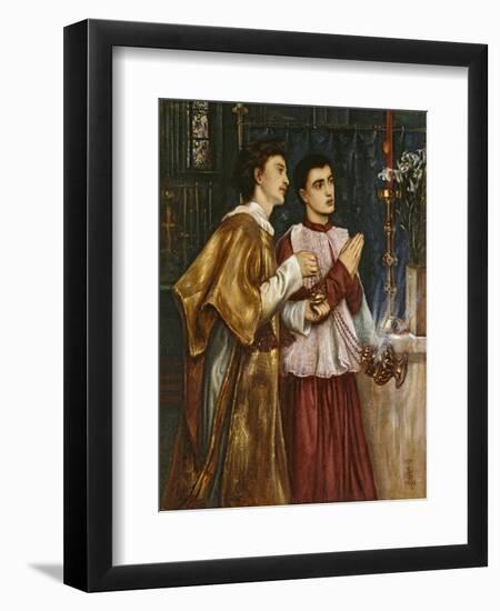 Two Acolytes Censing: Pentecost (Bodycolour on Paper Mounted on Canvas)-Simeon Solomon-Framed Giclee Print