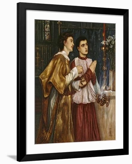 Two Acolytes Censing: Pentecost (Bodycolour on Paper Mounted on Canvas)-Simeon Solomon-Framed Giclee Print