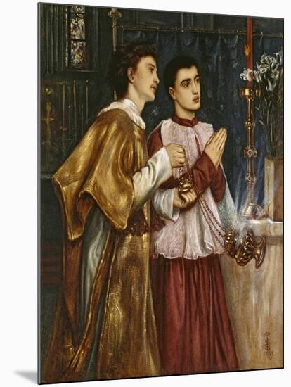 Two Acolytes Censing: Pentecost (Bodycolour on Paper Mounted on Canvas)-Simeon Solomon-Mounted Giclee Print