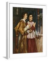 Two Acolytes Censing: Pentecost (Bodycolour on Paper Mounted on Canvas)-Simeon Solomon-Framed Giclee Print