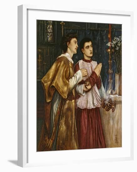 Two Acolytes Censing: Pentecost (Bodycolour on Paper Mounted on Canvas)-Simeon Solomon-Framed Giclee Print