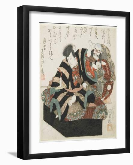 Two Actors from a Kabuki Play, Mid 19th Century-Utagawa Kunisada-Framed Giclee Print