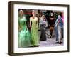 Two Afghan Woman Walk Next to Mannequins at a Women's Gallery Downtown Kabul-null-Framed Photographic Print