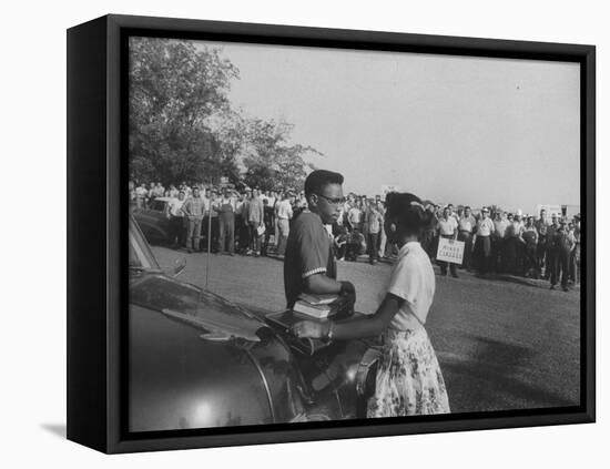 Two African American Students Attempting to Attend Classes at Texarcana College-null-Framed Stretched Canvas