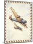 Two Airplanes on Notebook Cover-null-Mounted Art Print