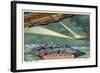 Two Airships Passing Each Other over Lake Lucerne-null-Framed Giclee Print