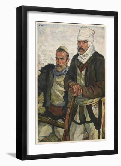 Two Albanian Soldiers Fighting the Austrians During World War One-null-Framed Art Print