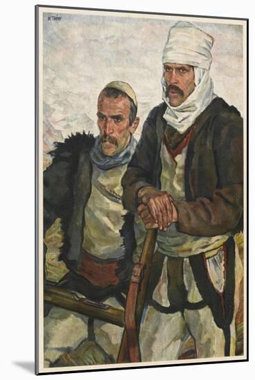 Two Albanian Soldiers Fighting the Austrians During World War One-null-Mounted Art Print