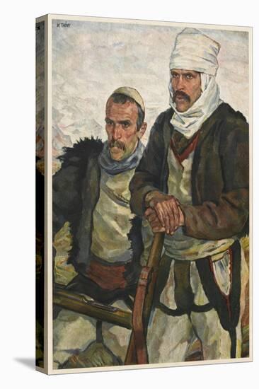 Two Albanian Soldiers Fighting the Austrians During World War One-null-Stretched Canvas