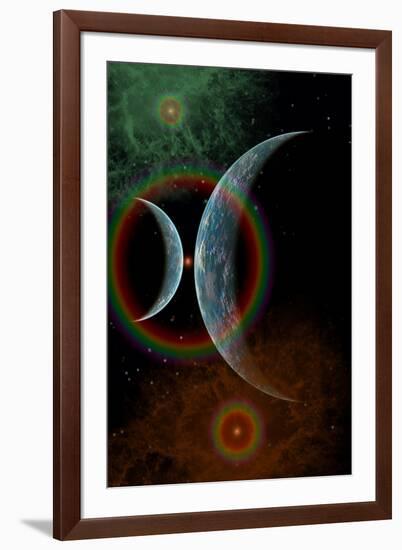 Two Alien Planets in a Distant Part of the Milky Way Galaxy-null-Framed Art Print