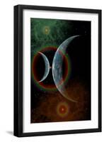 Two Alien Planets in a Distant Part of the Milky Way Galaxy-null-Framed Art Print