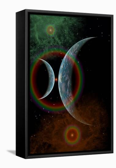 Two Alien Planets in a Distant Part of the Milky Way Galaxy-null-Framed Stretched Canvas