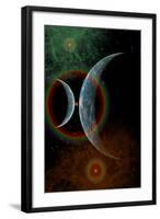 Two Alien Planets in a Distant Part of the Milky Way Galaxy-null-Framed Art Print