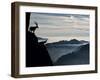 Two Alpine Ibex Dominate from Above the Spectacular View of the Italian Alps.-ClickAlps-Framed Photographic Print