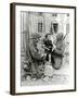 Two American Soldiers from the U.S. Corps of Engineers with a Little Girl and a Puppy-null-Framed Photographic Print