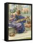 Two Ancient Greek Women Embroidering-null-Framed Stretched Canvas