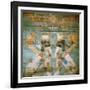 Two androcephalous sphinxes (or lions) under Ahura Mazda, deity of Zoroastrianism-null-Framed Giclee Print