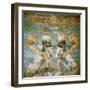 Two androcephalous sphinxes (or lions) under Ahura Mazda, deity of Zoroastrianism-null-Framed Giclee Print