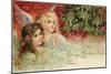 Two Angels Admire the Decorated Tree-null-Mounted Art Print