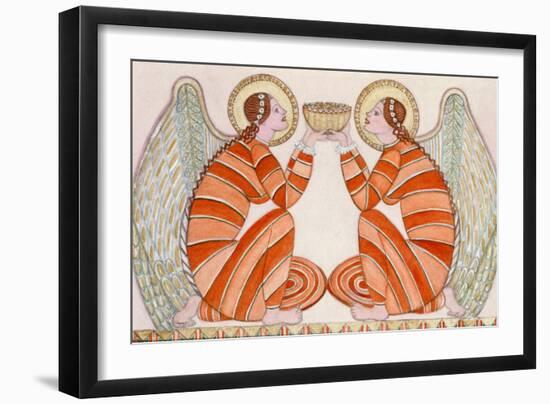 Two angels holding a bowl, 1995-Gillian Lawson-Framed Giclee Print