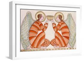 Two angels holding a bowl, 1995-Gillian Lawson-Framed Giclee Print