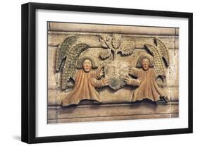 Two Angels Holding Coat of Arms-null-Framed Photographic Print