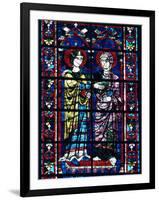 Two Angels in Stained Glass in the Central Choir, Chartres Cathedral, Chartres-Adam Woolfitt-Framed Photographic Print