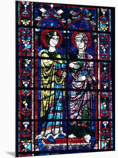 Two Angels in Stained Glass in the Central Choir, Chartres Cathedral, Chartres-Adam Woolfitt-Mounted Photographic Print