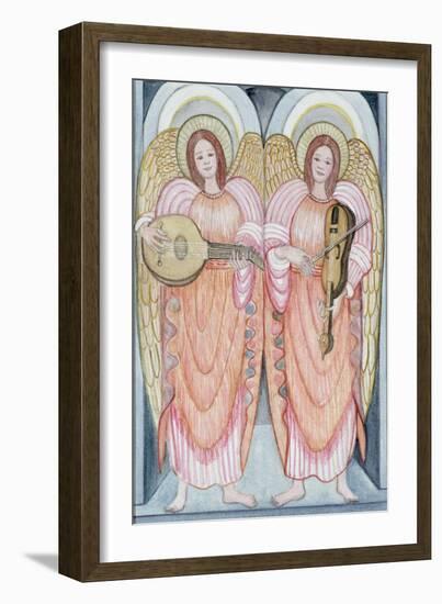 Two Angels Playing Instruments, 1995-Gillian Lawson-Framed Giclee Print