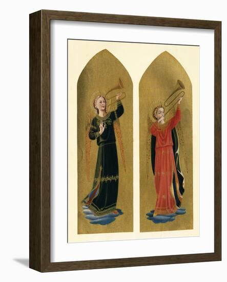 'Two Angels with Trumpets', 15th century, (c1909)-Fra Angelico-Framed Giclee Print