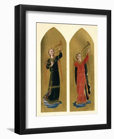 'Two Angels with Trumpets', 15th century, (c1909)-Fra Angelico-Framed Giclee Print