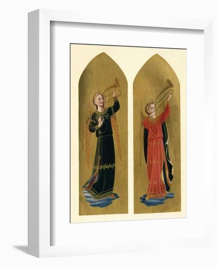 'Two Angels with Trumpets', 15th century, (c1909)-Fra Angelico-Framed Giclee Print