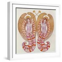 Two angels with trumpets, 1995-Gillian Lawson-Framed Giclee Print